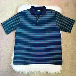 Men’s Slazenger Golf Polo XXL Blue Shades Stripe